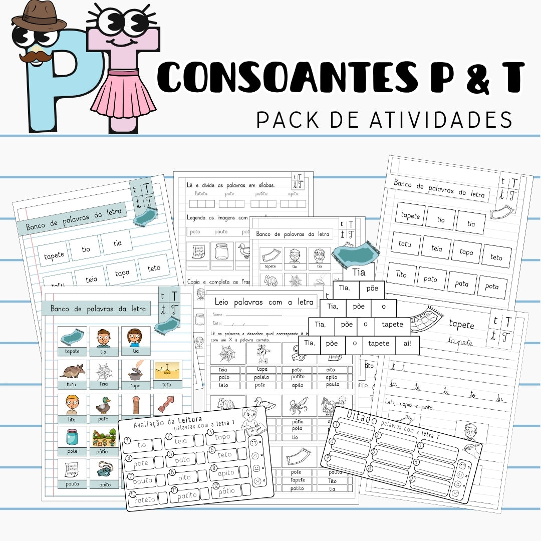 Pack Atividades Consoantes P e T
