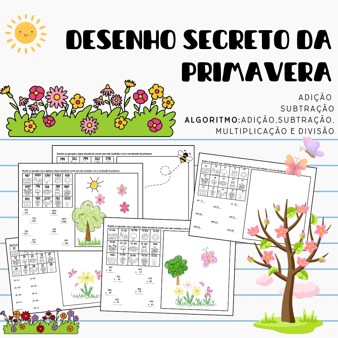 Desenho secreto de verão/ primavera/páscoa