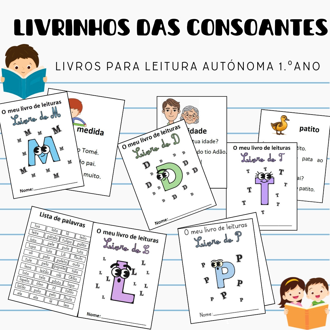 Pack de Livrinhos de Leitura das Consoantes - Parte I