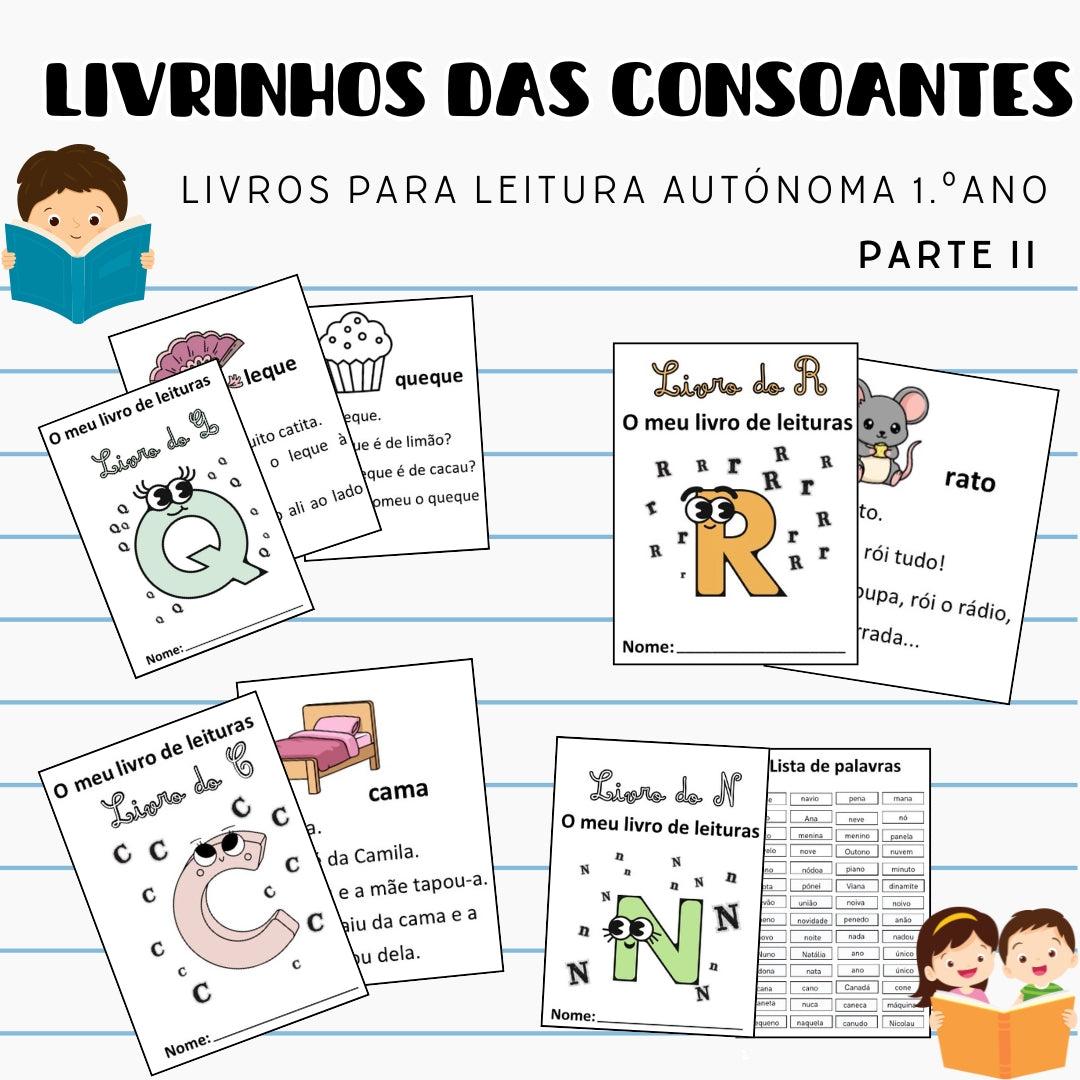 Pack de Livrinhos de Leitura das Consoantes - Parte II