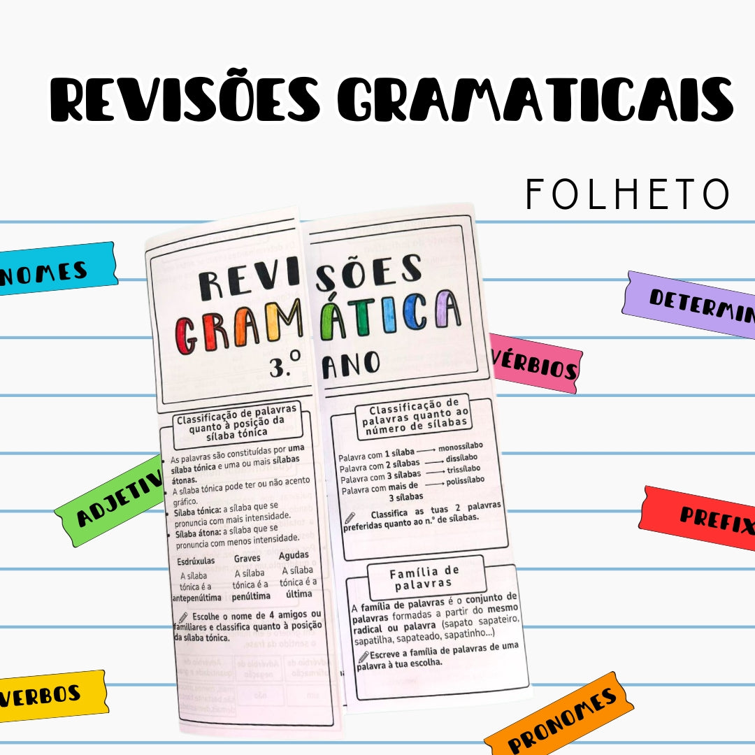 Folheto revisões gramaticais 3ºano