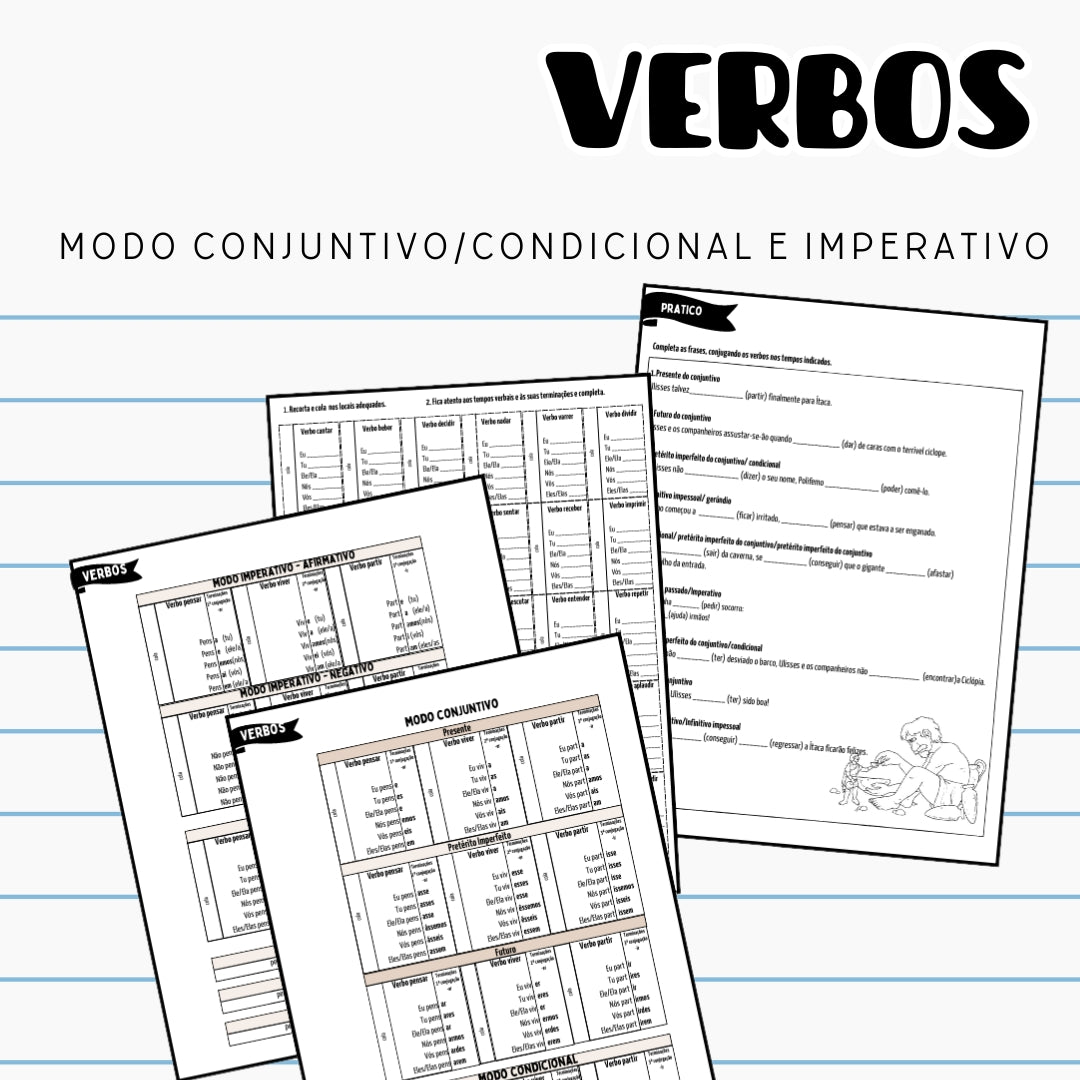 Flipbook Verbos Modo Conjuntivo / Condicional / Imperativo/ Gerúndio e Particípio passado
