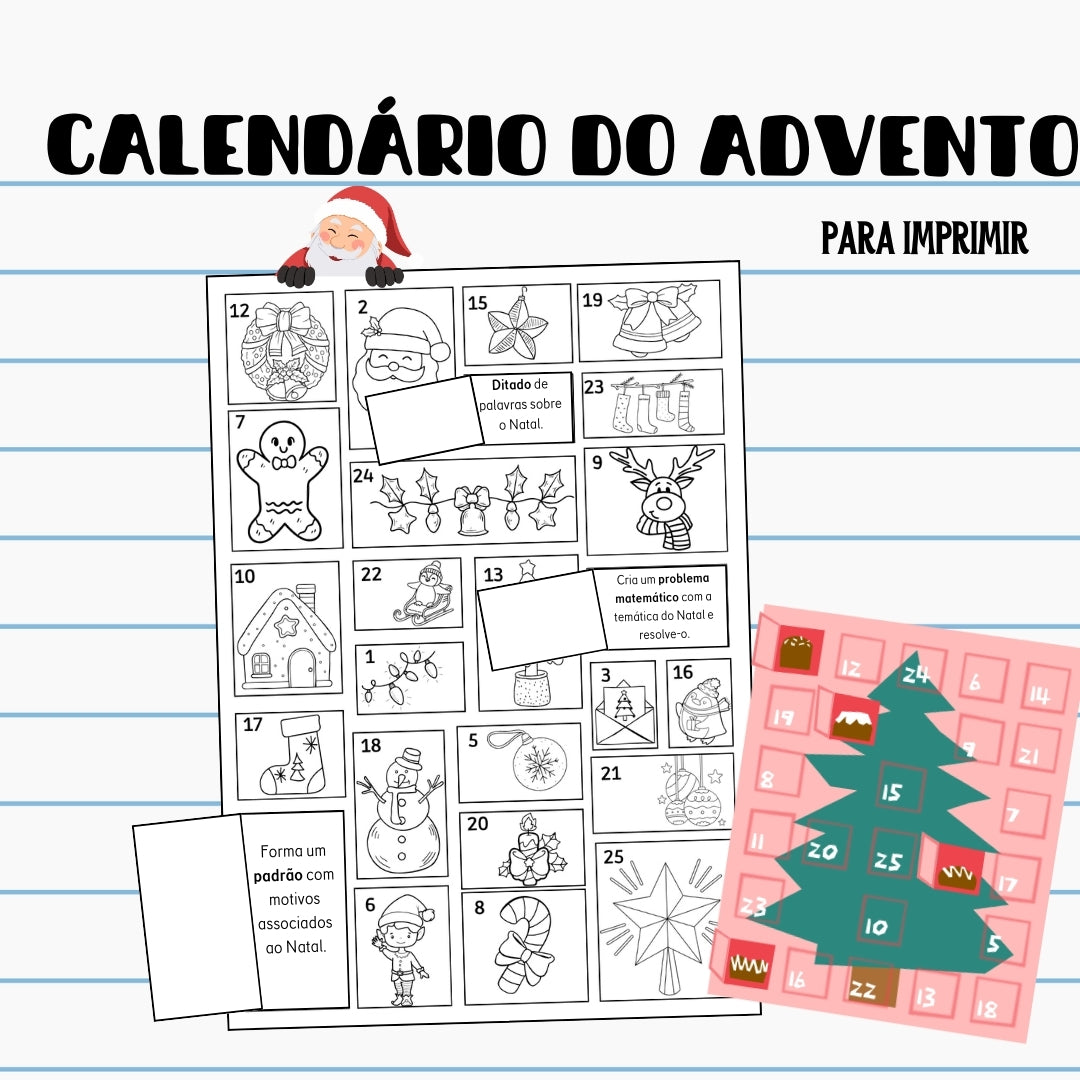 Calendário do advento para imprimir