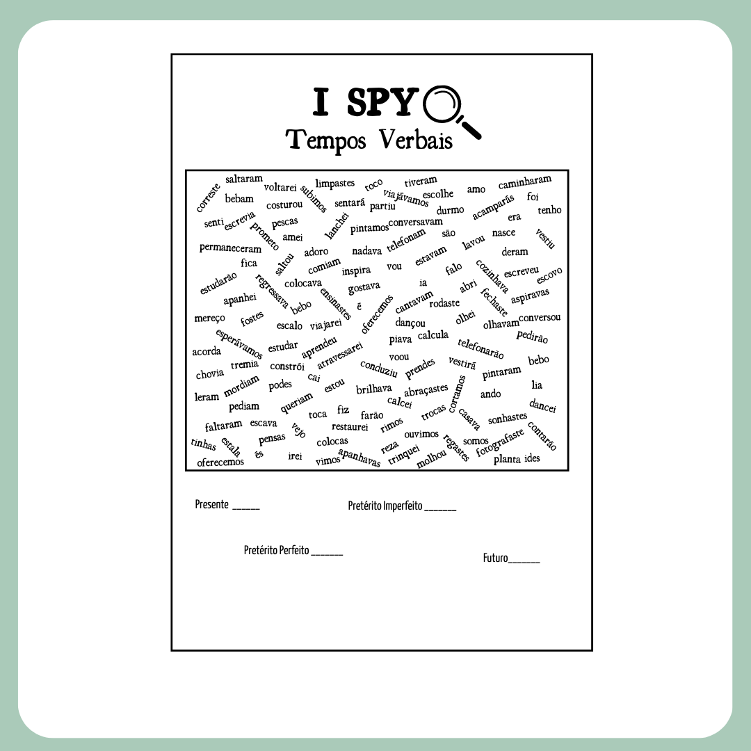I SPY Tempos Verbais