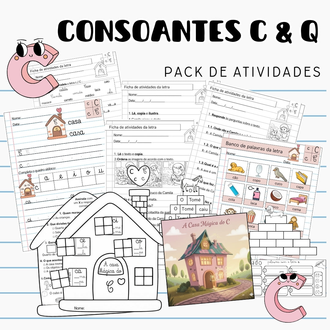 Pack Atividades Consoantes C e Q
