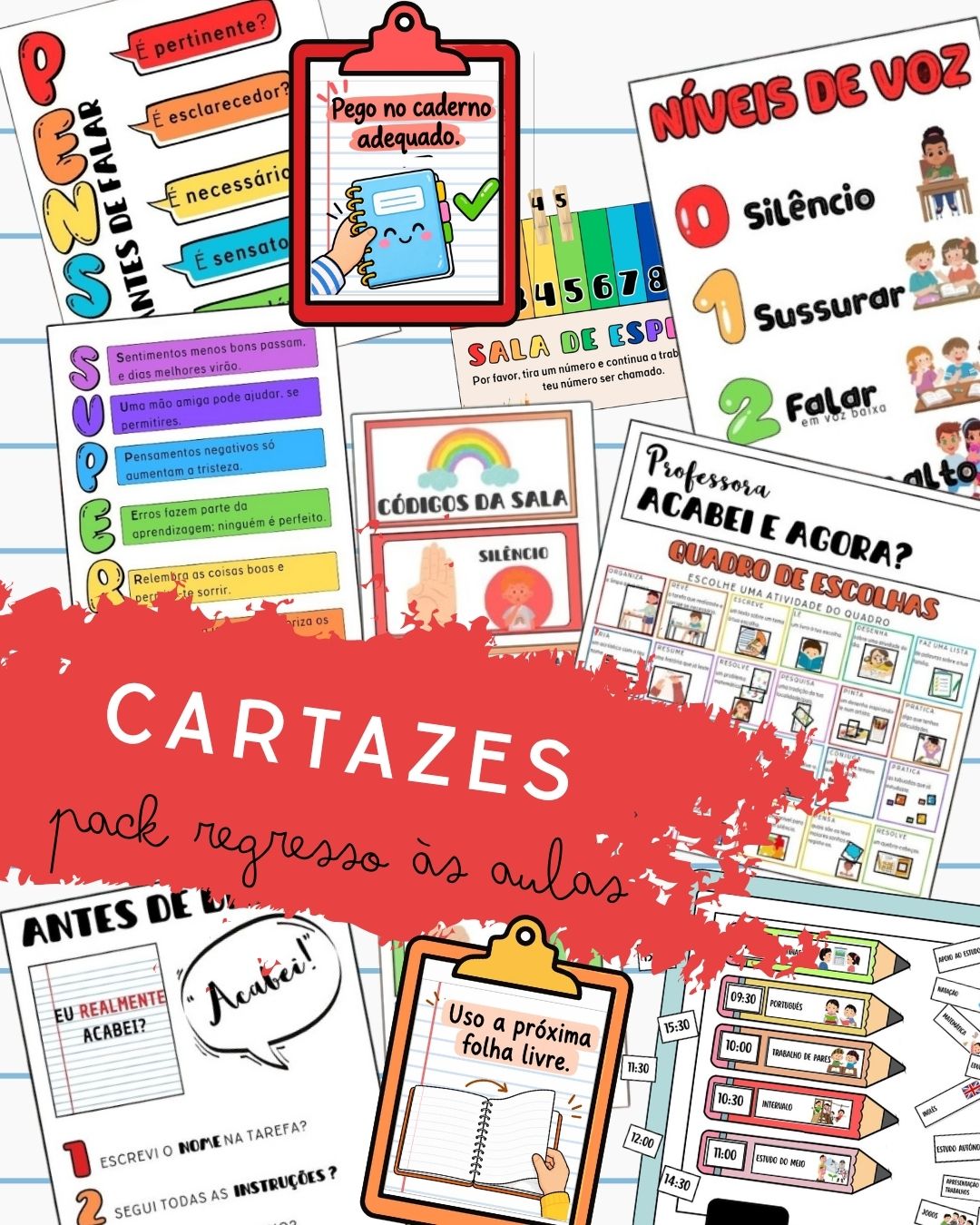 Cartazes - Pack Regresso às aulas