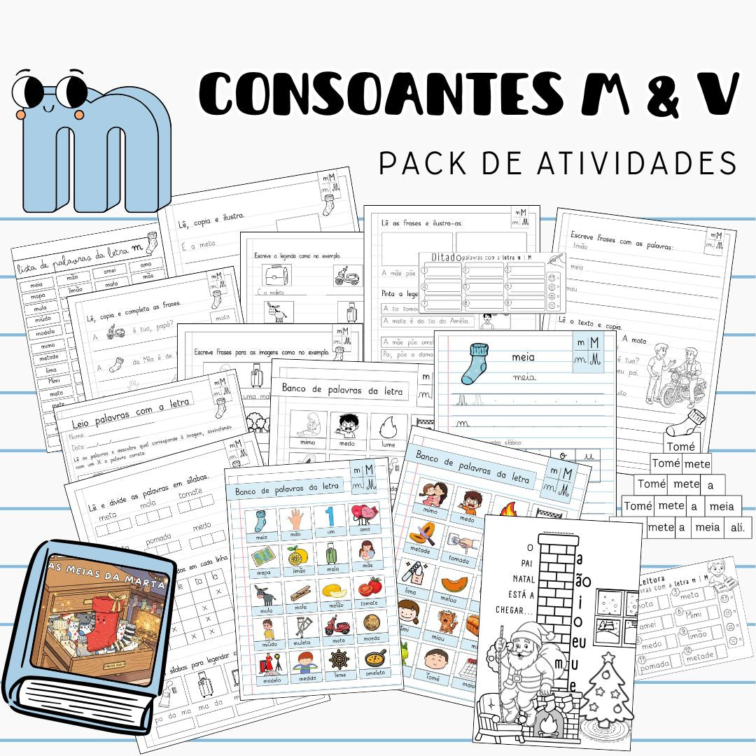 Pack Atividades Consoantes M e V