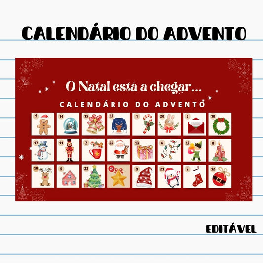 Calendário do advento digital editável