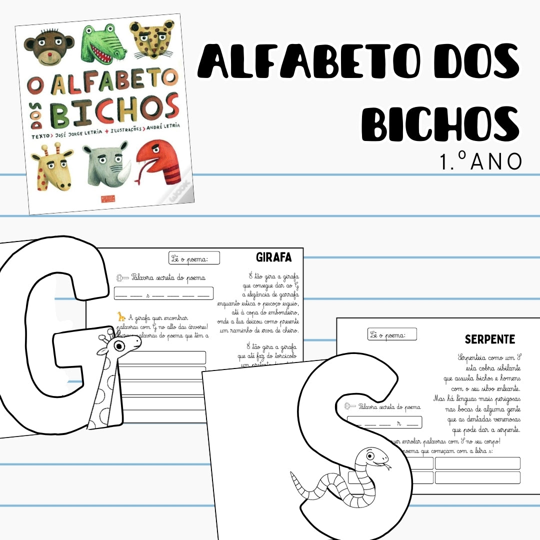 Alfabeto dos Bichos - Mini-books das letras