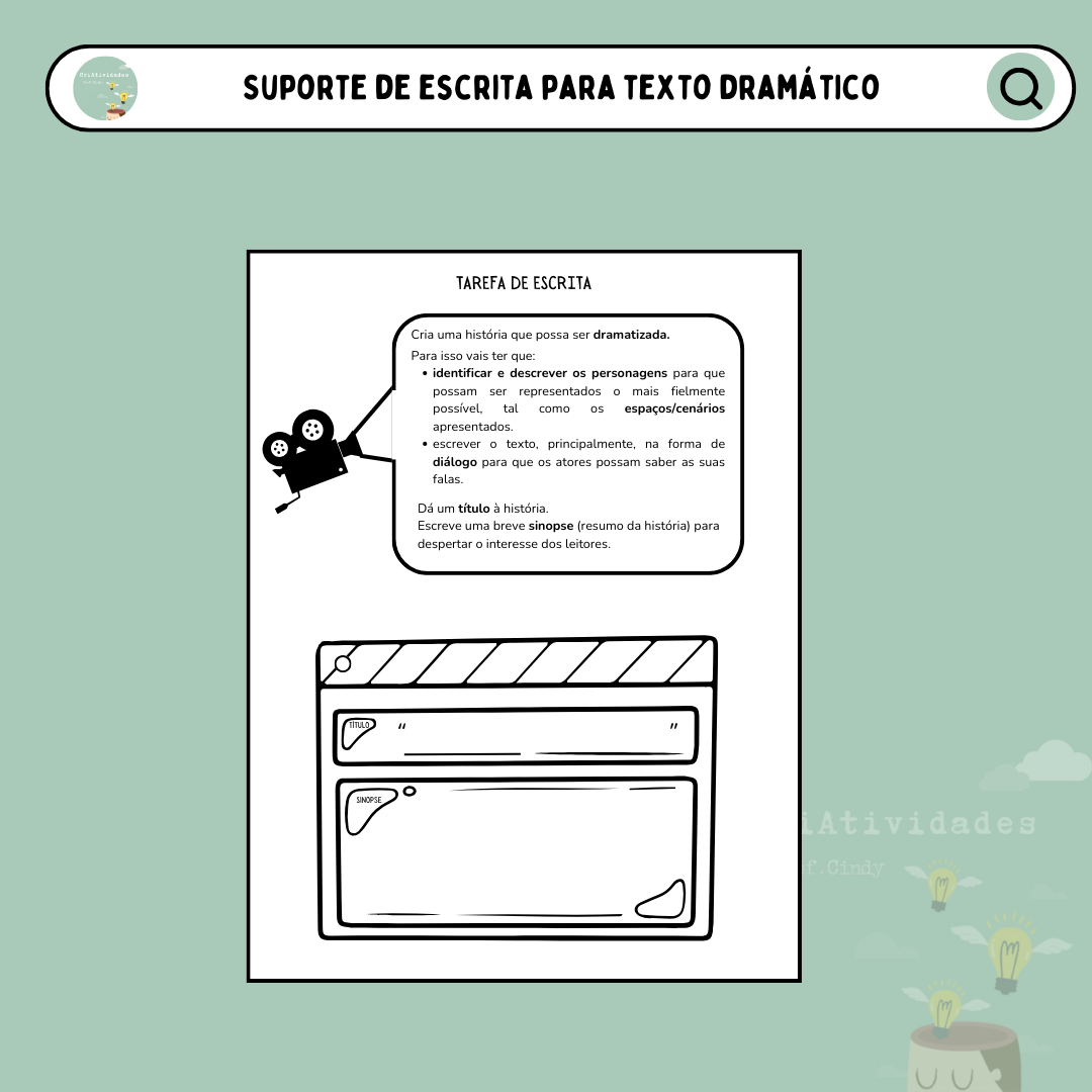 Suporte de escrita para texto dramático