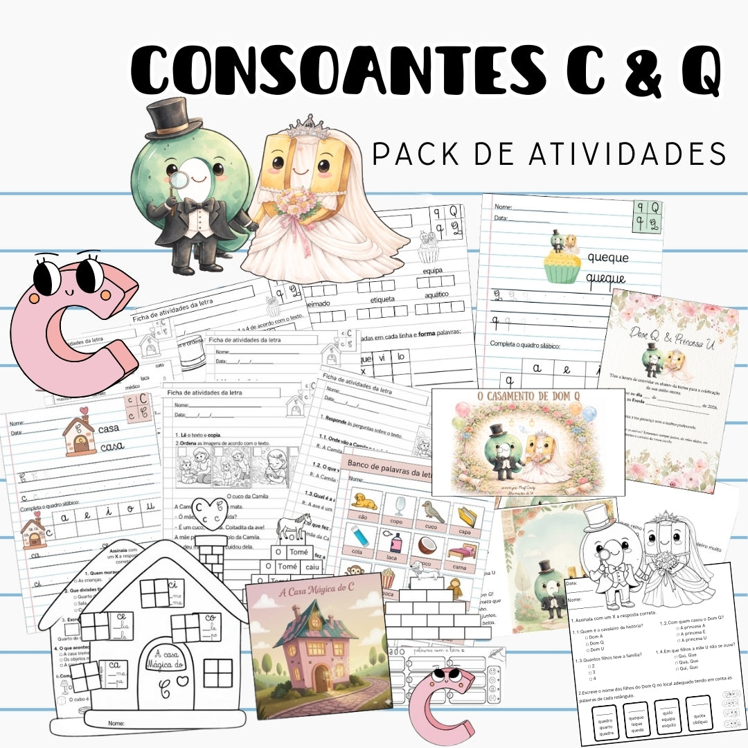 Pack Atividades Consoantes C e Q