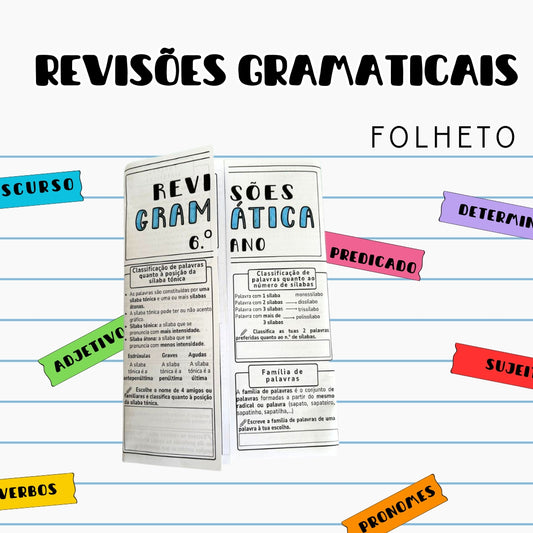 Folheto revisões gramaticais 6ºano