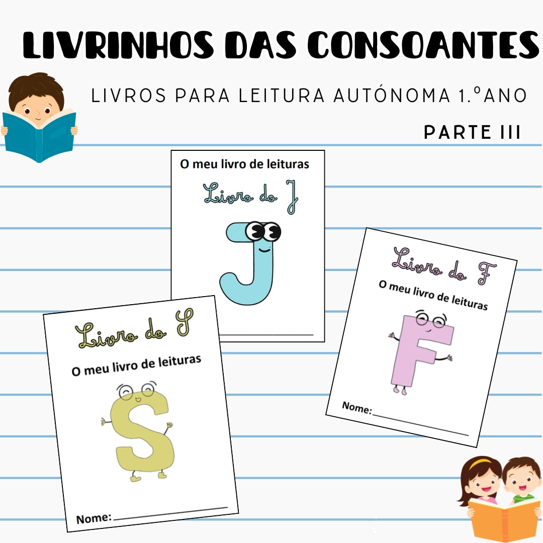 Pack de Livrinhos de Leitura das Consoantes - Parte III