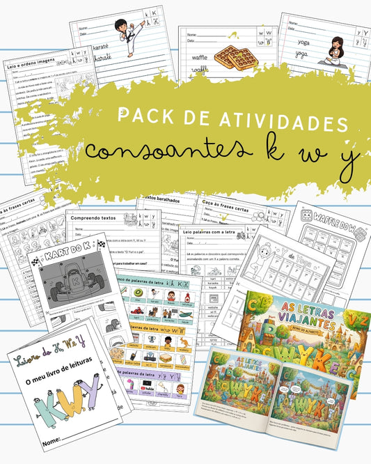 Pack Atividades Consoantes K W Y