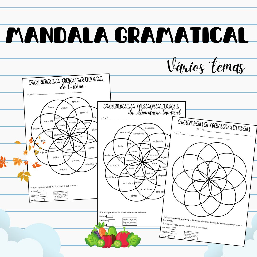 Mandala Gramatical (Outono, Alimentação e livre)