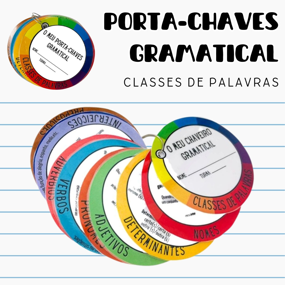 Porta-chaves Gramatical - Classe de Palavras