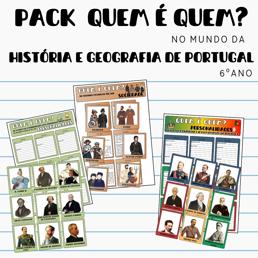 Pack Quem é Quem? História e Geografia de Portugal 6.º ano
