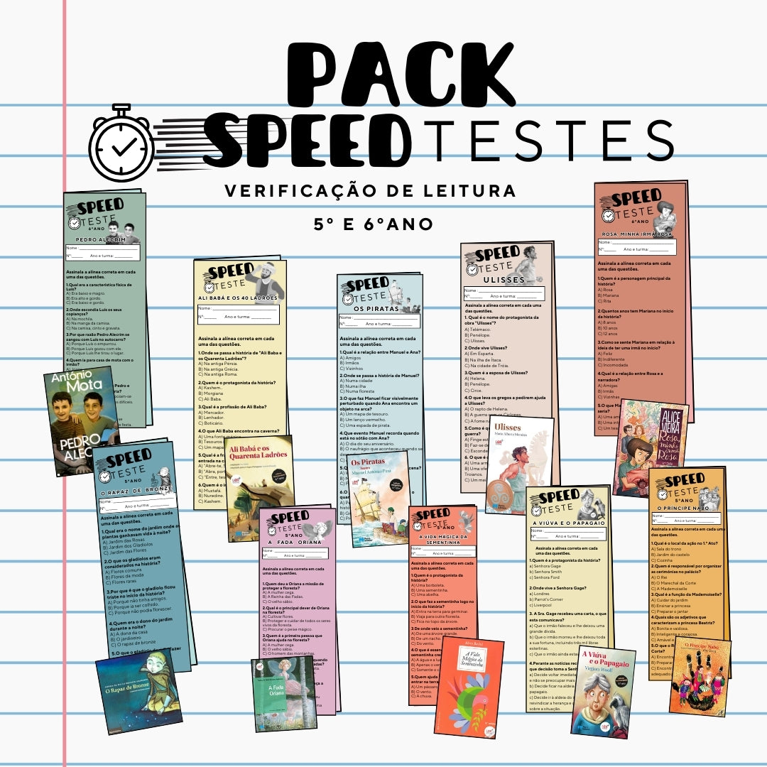 PACK SPEED Testes Verificação de Leitura 5º e 6ºanos