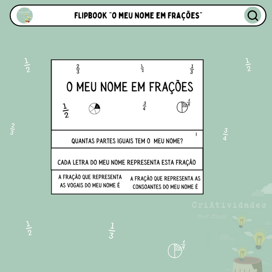 Flipbook "O meu nome em frações"