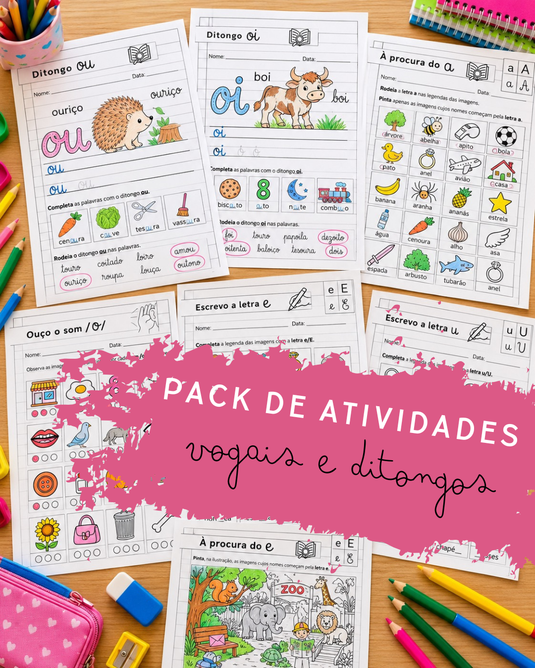 Pack de Atividades Vogais e Ditongos