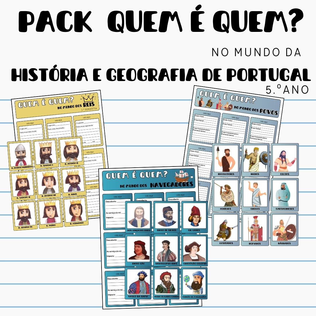 Pack Quem é Quem? de História e Geografia de Portugal - 5ºano