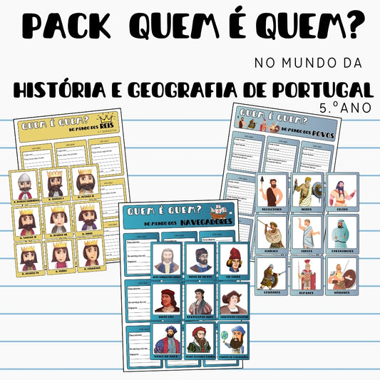 Pack Quem é Quem? de História e Geografia de Portugal - 5ºano