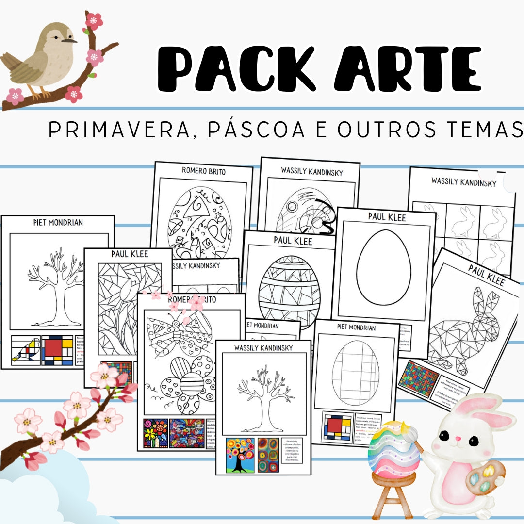 PACK ARTE (Inverno, outono, primavera, alimentação, páscoa, halloween, natal, etc. )