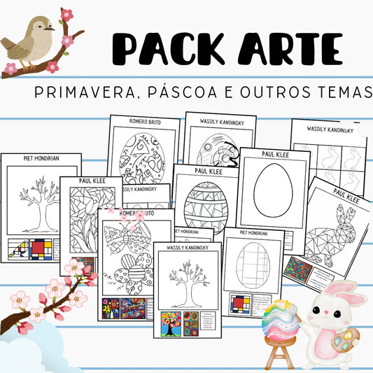 PACK ARTE (Inverno, outono, primavera, alimentação, páscoa, halloween, natal, etc. )